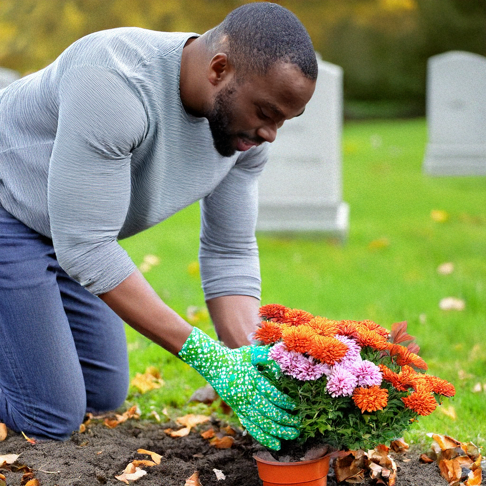 Gärtner pflanzt saisonale Blumen Gärtner pflanzt saisonale Blumen